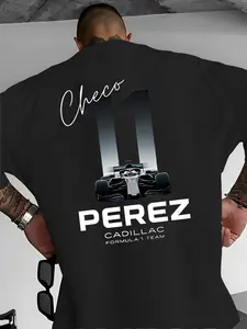 Men's Perez11 Geometric Print Top, Soft Stretch Knit Fabric, Casual Fitted Long Sleeve, Summer Clothing, Trendy Daily Wear, Menswear