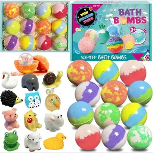 Bath Bombs for Kids with Surprise Inside, 12pcs Bath Bombs with Toys, Organic Colorful Bubble Bath Fizzy Ball, Easter Gifts Set for Kids, Birthday, Easter Basket Stuffers Gift for Boys Girls outdoorfun