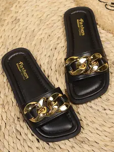 Fashion Comfortable Casual Flat Sandals with Velcro Closure, Classic Simple Design Thick Sole, Perfect Summer Daily Wear Footwear Fashionable Slide Sandals