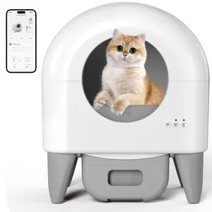 Self-Cleaning Cat Litter Box, 95L, App-Controlled, Safety Sensors, Washable Liner, 2 Rolls Garbage Bags#Summervibes #petLovers