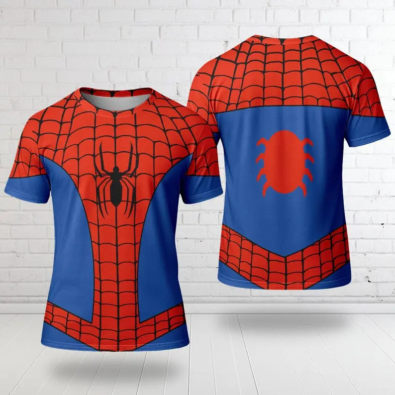 Spider Hero Graphic Tee, 3D Comic Costume Shirt, Halloween Party Streetwear #ComicStyle #HeroVibes #TrendingNow #CasualWear