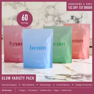 Beam Glow Superblend 4-Flavor Pack — 60 Total Servings for Women’s Hormone Balance, Skin, Hair & Nail Support (Blue Raspberry, Strawberry Kiwi, Raspberry, Watermelon, 10 Calories per Serving) | DealsForYouDays