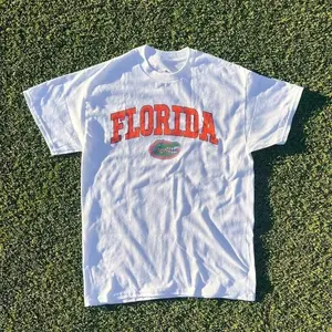 Summer New Short Sleeve Pattern Top ,Vintage Florida State Gators Shirt White New White All Sizes, Shirt Hot   New Comfortable Retro Cotton T-Shirt-L91 graphic tee