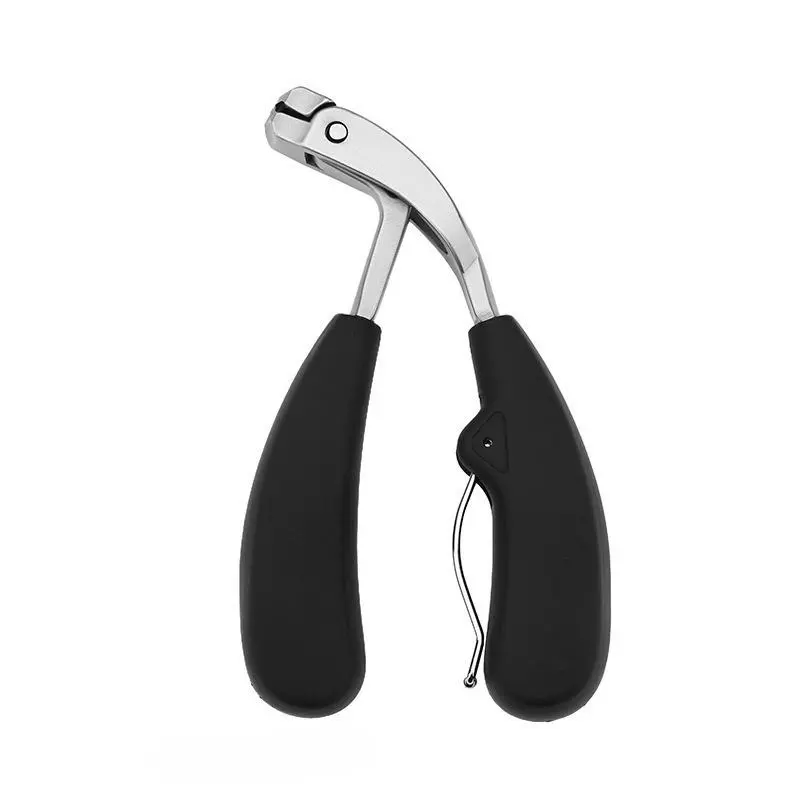 Ergonomic Nail Clippers for Thick Toenails, Stainless Steel Tool with Long Handle, Wide Jaw, Anti-Splash Catcher & Cuticle Trimmer - Daily Nail Care Gift, Beauty Products, Travel Size, Clean Cuts