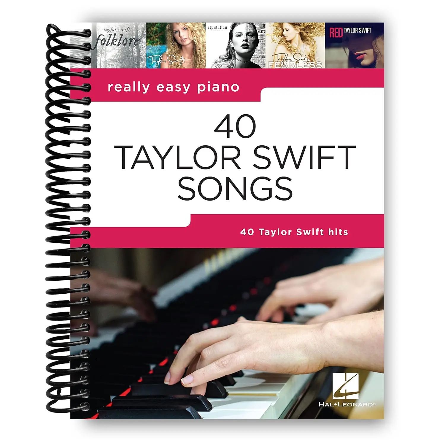 Taylor Swift 40-Song Really Easy Piano Book - Spiral Bound Paperback, 120 Pages, 14.4 oz, 9x0.3x12 Inches, with Lyrics & Performance Tips