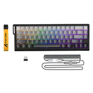ATTACK SHARK Attack SHAKR X68Pro HE Wired Gaming Keyboard, 8KHz Polling Rate Keyboard with RGB Backlight, Magnetic Switches, PBT Keycaps, Coiled Cable for PC/MAC, Backlit Keyboard