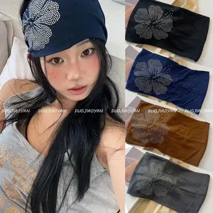 Two For One!!!Personalized hot drill headband wide edge elastic headband