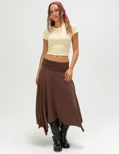 WEST OF MELROSE Womens Fold Over Maxi Skirt