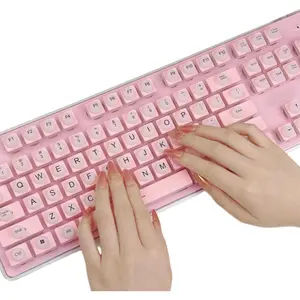 P-KBB08   Raised Keyboard Stickers for Long Nails with Letters, Soft Silicone Keyboard Bubbles for Women, Nail Art Typing Keycaps for Desktops (White, 128pcs)