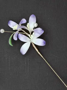 100% Handmade Chinese Velvet Purple Orchid Hairpin | Viral on TikTok | One-of-a-Kind Boho Statement Piece