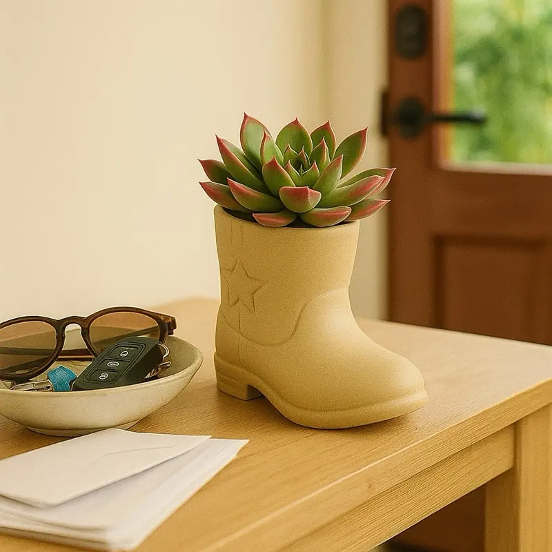 Mini Cowboy Boot Succulent Planter – 4 Inch 3D Printed Pot