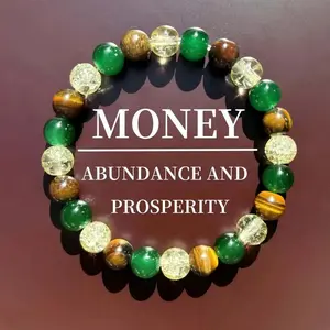 Tiger Eye Stone Bracelet 8mm Natural Healing Crystal for Men Women Wealth Success Protection Beads Motivational Gift for Birthday Christmas Father’s Day Anxiety Relief Chakra Balancing Adjustable String Elegant Minimalist Bangle