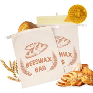 2 Pack Beeswax Bread Bags with Replaceable Liners,Reusable Bread Bags for Homemade Bread, XL Eco-Friendly Bags for Extended Food Freshness,13X17 inch