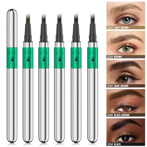 Professional Eyebrow Pencil, Equipped With Four Tip Brushes To Create Realistic Eyebrows, Providing All-Day Wear, Waterproof And Sweat-Proof, Non-Clumping, And Long-Lasting, Suitable For Special Occasions And Evening Events.