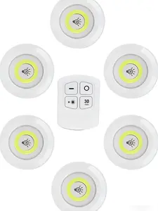 6PCS Smart Wireless Remote-Controlled Night Light — Decorative Mini Touch-Activated LED Lamp with Remote Control Function, Ideal for Lighting in Bedrooms, Kitchens, Closets, Stairways, Hallways, and Bathrooms.