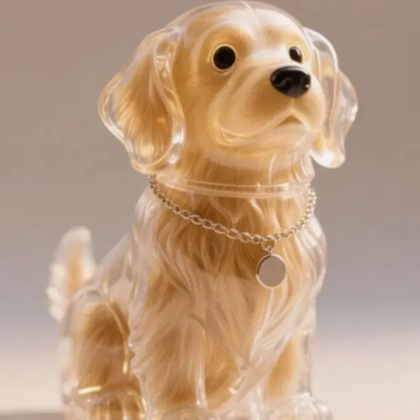 Sitting Golden Retriever [comes with keychain]