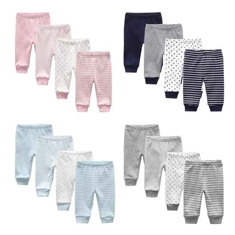 Kiddiezoom 4 Pcs Four Seasons Unisex Newborn Baby Boy Girl Pants 100%Cotton Soft Baby Trousers Kiddiezoom 4 Pcs Four Seasons Unisex Newborn Baby Boy Girl Pants 100%Cotton Soft Baby Trousers