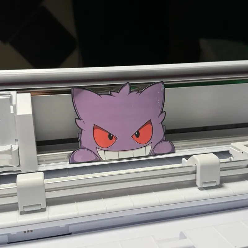 Gengar Peeker Sticker | Weatherproof Laminated Vinyl Car Window Decal | Cute Ghost Peeking Laptop Sticker | Fan Art