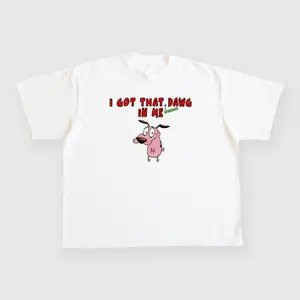 I Got That Dawg In Me Funny Slogan Courage Dog Cartoon Print Unisex Short Sleeve Tee