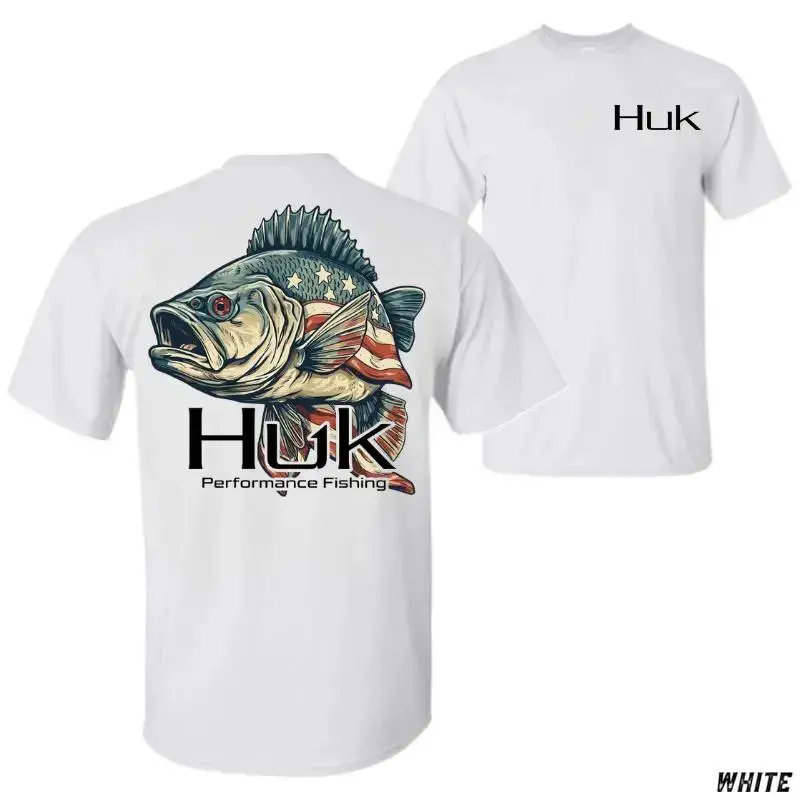 Men's Graphic T-Shirt with Vintage Flag Bass Print Detail, Shortsleeve Cotton Casual Wear Top for Anglers, Bass Graphic, Short Sleeves, Regular Fit