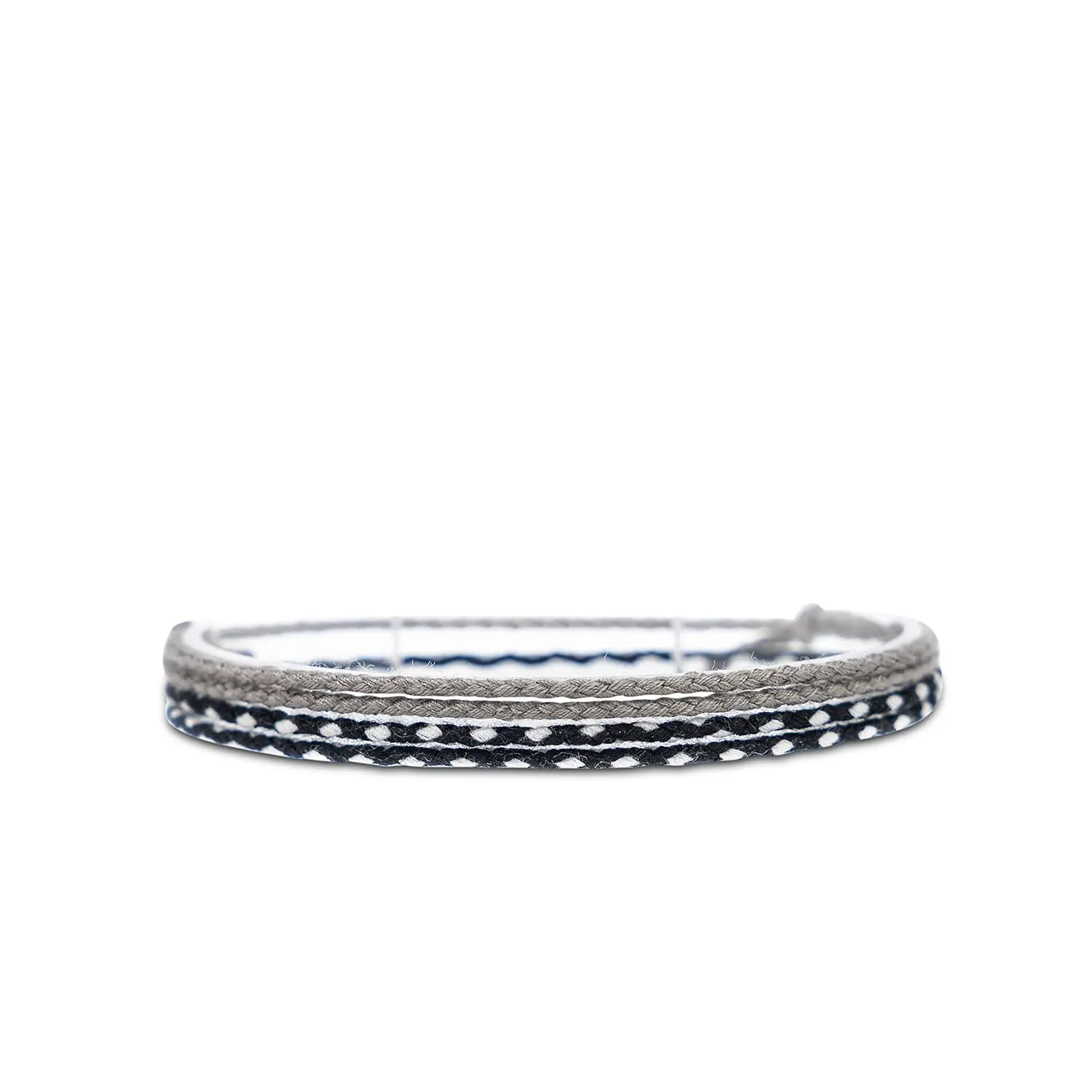 Boho Surfer Bracelet Women & Men - Braided Summer Beach Bracelet Set - Handmade Festival Jewelry - Thin Friendship Bracelets - 100% Waterproof & Adjustable (Grey & Black)