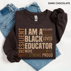 Black Educator Gildan Sweatshirt, Melanin Pride Crewneck, Black History Month Pullover, Cozy Teacher Outfit for Educators, Empowering Cultural Gift