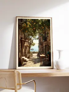 Vintage Italian Street Poster, Lemon Tree Print, Old Botanical Book Wall Art, Lemon Branch, Large Wall Art, Retro Poster, Italian Wall Art