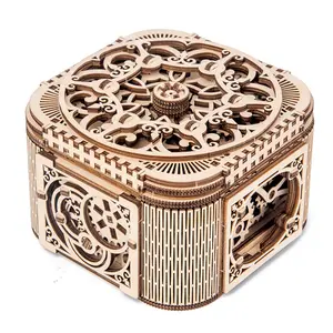 3D Wooden Puzzles Ring Box  DIY Mechanical Gear Puzzle Jewelry Box Model Kit for Adults And Teens Creative Craft Gift & Storage Organizer Drawer Tool Box