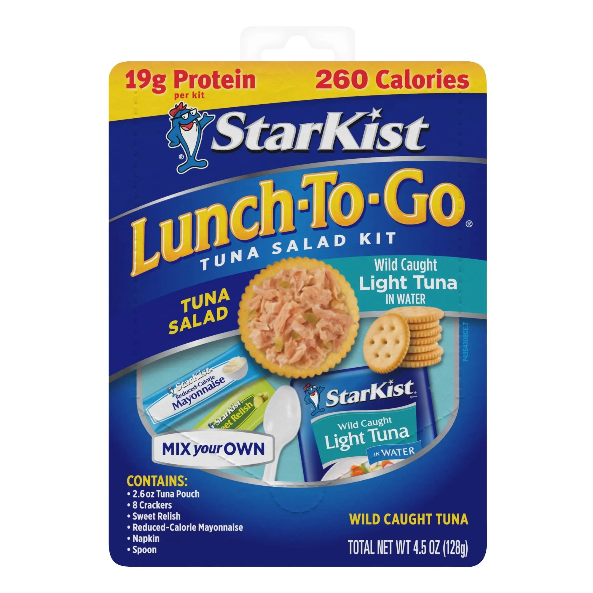 StarKist Chunk Light Tuna in Water Lunch-To-Go, 4.1 oz, Ready-to-Eat Tuna Meal Kit with Crackers & Spoon, High Protein Snack, Single Serve, 1 Count
