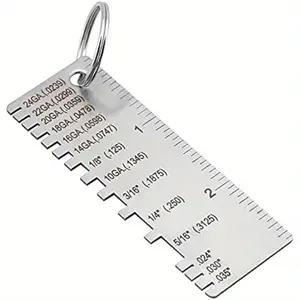 Stainless Steel Wire Thickness Gauge, Wire/Metal Sheet Thickness Gauge, Plated Size Measuring Tool, Compact Accurate Measurement for Home & Office Hardware