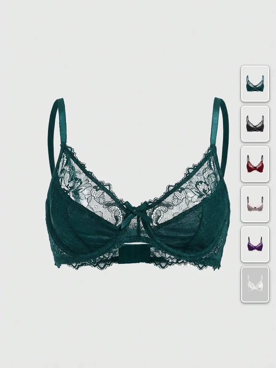 Goth Lace Bralette Top Underwire Sheer Lingerie Date Night Clubwear
