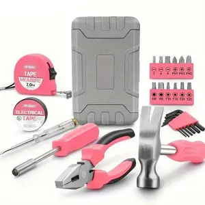 24-piece household multifunctional repair tool set Pliers wrench hammer basic tool set Portable mini tool box DIY home repair equipment Durable household tool storage box