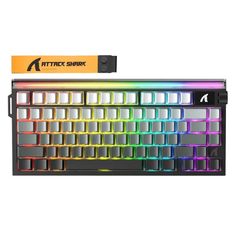 ATTACK SHARK R85 HE Wired 75% Hall Effect Rapid Trigger Mechanical RGB Gaming Keyboard with 8K Polling,0.05mm RT Accuracy,0.08MS Latency,Magnetic Switch,5 Layer Sound Damped,Driver for PC ergonomic Keyboard, Rgb Lights,summerwins