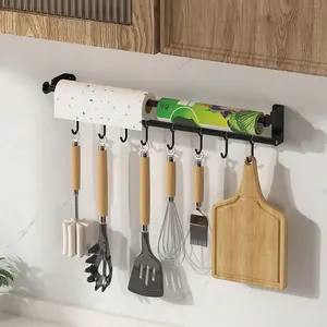 Kitchen Organizer with Wall Hooks, Multi-Purpose Storage Rack for Utensils and Napkins, Ideal Home Kitchen Organization Solution