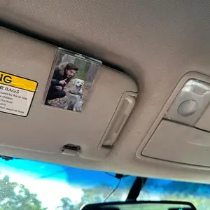 Car Visor Vertical  Photo Frame Vertical - Acrylic snap-on clip holds 6x9-inch photo Precious Memories Universal Acrylic Car Snap Clips DIY Custom Decor for Couples, Family & Pets | Color Assortment