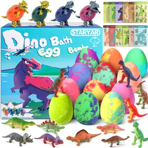 Bath Bombs for Kids – 16 Pack Dinosaur Bath Bomb Gift Set, Colorful Fizzing Bath Bombs for Kids Ages 3-9, Easter Gift Set, Bath Time Fun