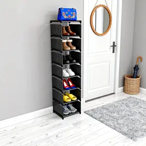 Versatile and Multi-Tier Adjustable Shoe Rack, 4 to 8 Layers Shoe Storage Cabinet for Home, Dust-Proof Indoor Organizer, Adjustable Shelf