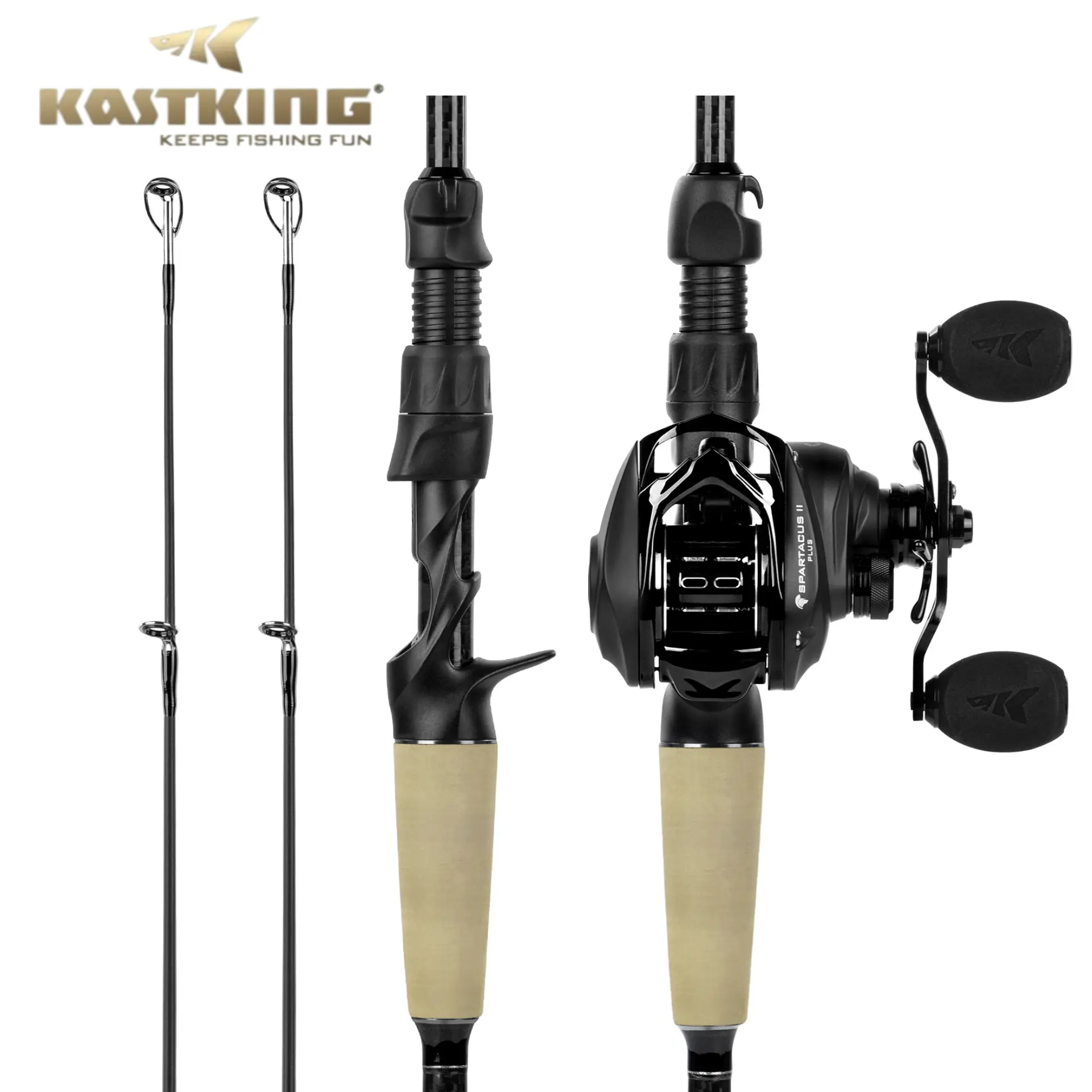 KastKing Spartacus II Plus Spinning & Casting Rod, IM6 Graphite Blank, Twin-Tip 2-Piece, Zirconium Guides, No-Slip Grip SummerVibes,SummerWinsSummer ,Survivals 4th of july accessories