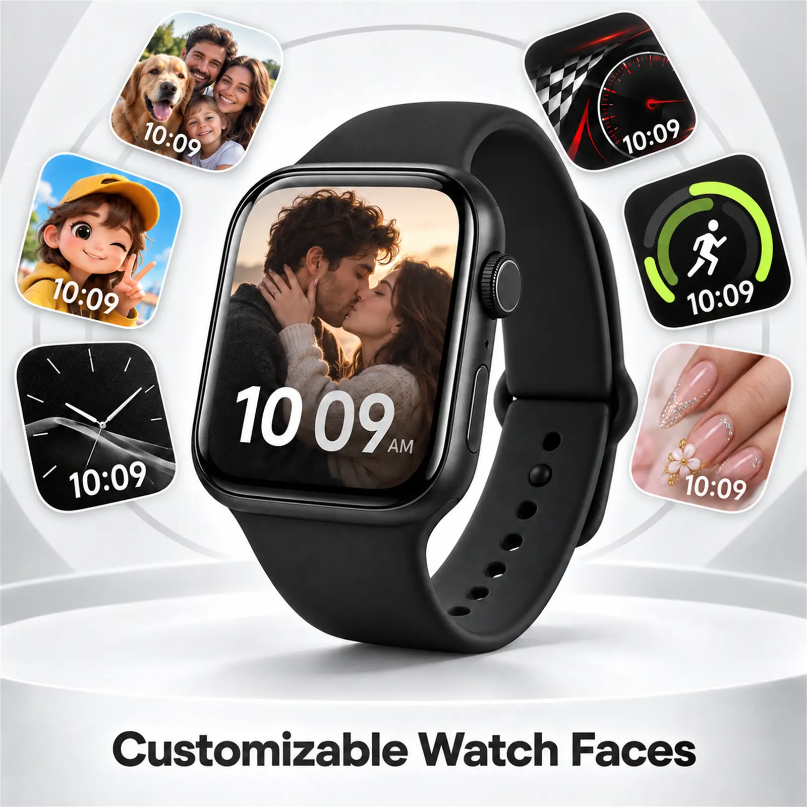 2026 Sports Tracking Wearable Wristwatch for Couples - 2.01" Touch Screen Digital Fitness Device, Step Tracker, Message Reminder, Alarm, Timer, Music Player, Comfortable Silicone Strap, iOS & Android Connection, Cool Gadgets Gift for Men Phone Smartphone