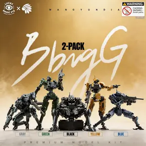 Sci-Fi Mecha Model Kit Set, 1/18 Scale Fully Poseable Robot, 11.2cm Tall, Includes Storage Base, Replacement Hands, Tactical Gear