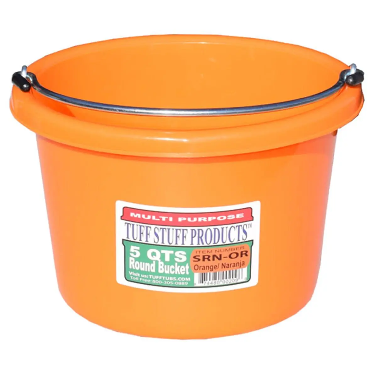 Tuff Stuff Products 5 qt. Round Bucket, Orange