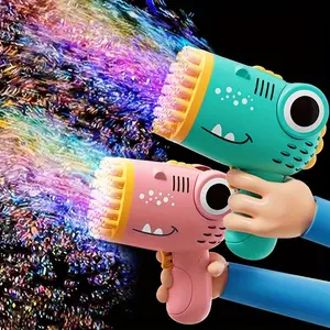 Dinosaur Design Bubble Machine, Portable Bubble Machine, 1 Box 40-hole Automatic Electric Bubble Gun with 50ML Bubble Liquid, Outdoor Toy for Birthday Wedding Party, Bubble Maker
