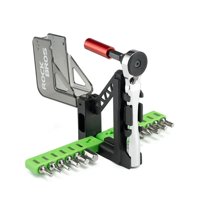 ROCKBROS Mini Ratchet Tool Set with Alloy Extension Rod Magnetic Handle & 12 Sets of Screwdriver Bits for Bicycle Repair
