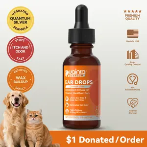 Puainta Quantum Silver Dog Ear Cleaner Drops - Vet Recommended for Itching, Irritation & Wax Build-Up, Made in USA, 1oz