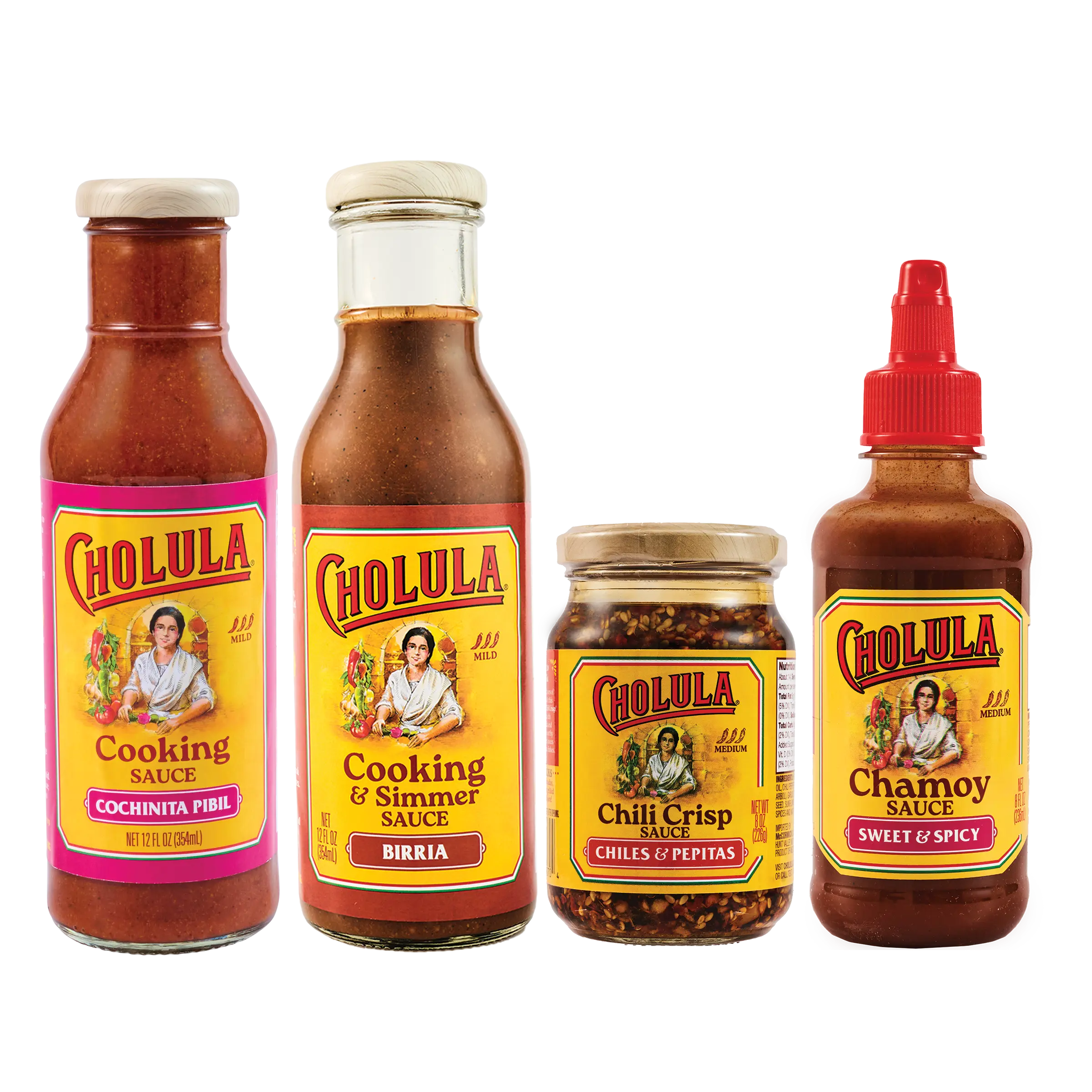 Cholula New Favorites Bundle, 4ct (Birria, Pibil, Chili Crisp, Chamoy)