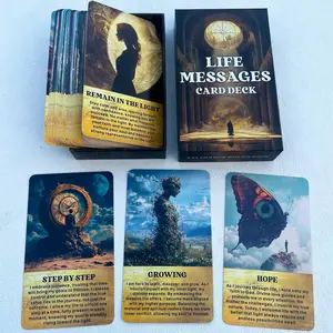 Life Messages Oracle Deck, 54 Spiritual Wisdom Oracle Cards, Oracle Cards for Beginners, Embrace Your Inner Light and Transformation, Growth, Spiritual Tool, Divine, Journey, Meditation, Inspiration, Daily Guidance