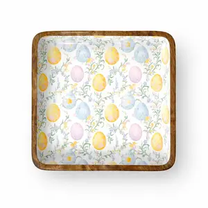 Floral Egg 10" Square Tray