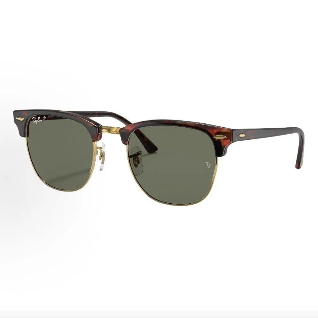 Pre-owned Brand new Ray Ban Clubmaster Tortoise Upper Rim Gold Frame Polarized G 15 Green Lens Sunglasses（Do not purchase directly. Contact us for details.）