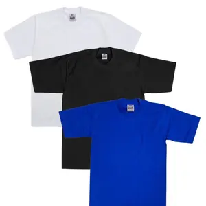 PROCLUB 3 Pack Short Sleeve Heavyweight Crew Neck T-Shirt Casual Menswear