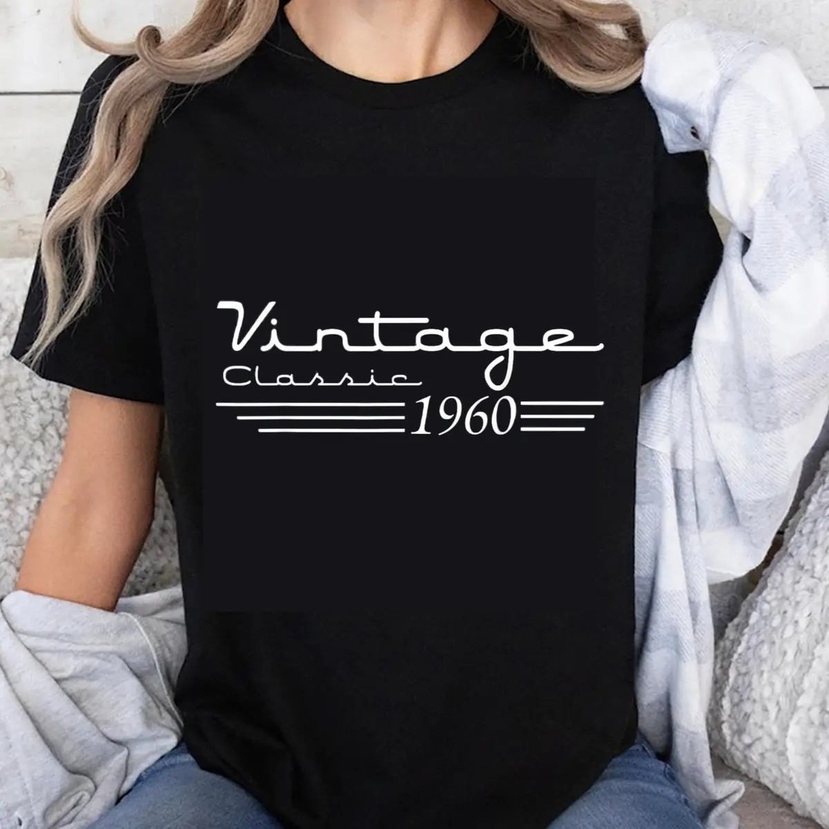 100% Cotton Vintage Classic 1960 T-Shirt Women Men Birthday Gift Retro Style Unisex Casual Tee Whimsical Playful Design Perfect for All Occasions